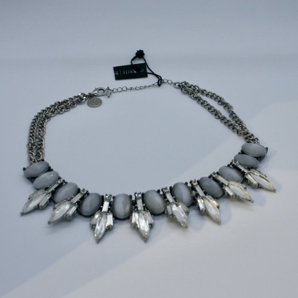 WH/BM Cat-Eye Crystal Spike Short Necklace - Picture 4 of 14